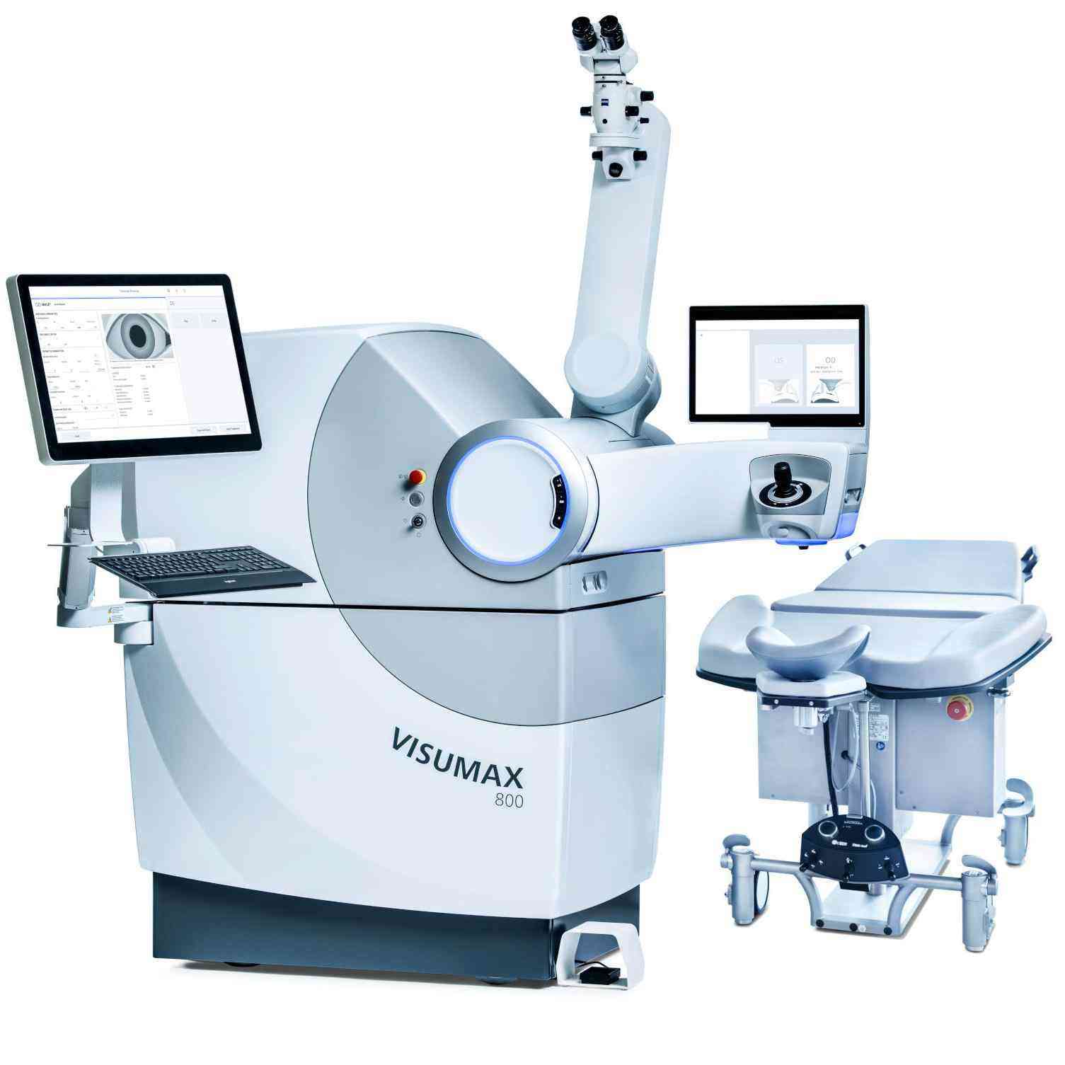 Full view of the ZEISS VisuMax 800 SMILE Pro femtosecond laser system